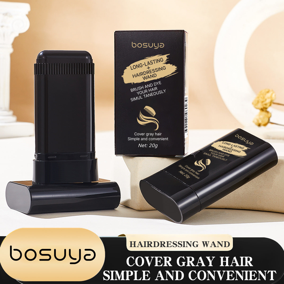 Hair straightener can cover white hair and make it look black.