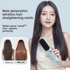 Purple LCD Cordless Hair Straightening Comb