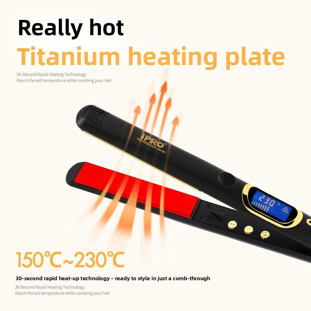 Hair Straightener Customized for Hair Salons, Professional Hair Straightening and Styling Ptc Titanium Panel Hair Straightener