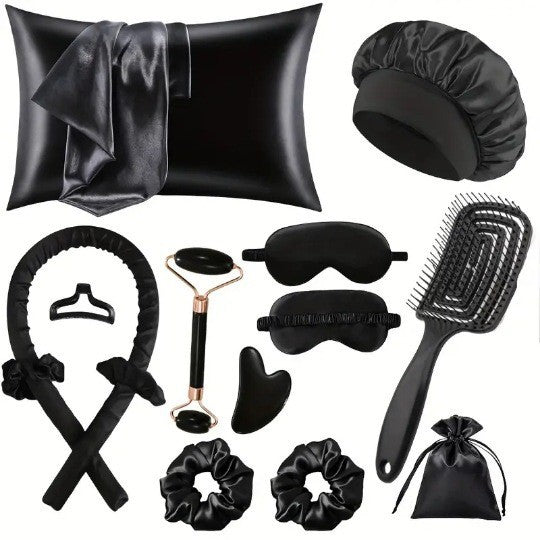 Hair Styling Set with Eye Mask and Shower Cap