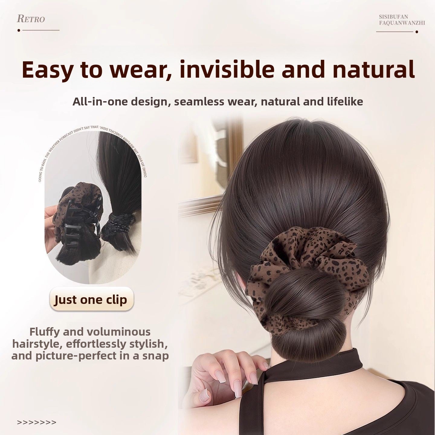Hairpiece with Claw Clip