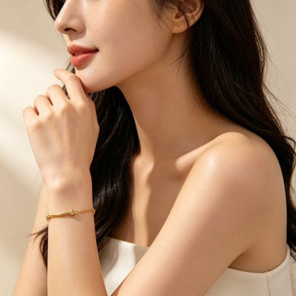 Half bracelet, half chain bracelet