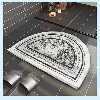 Half-circle water-absorbing anti-slip floor mat