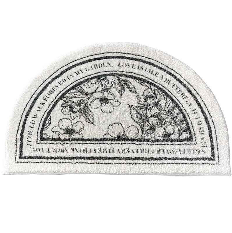 Half-circle water-absorbing anti-slip floor mat