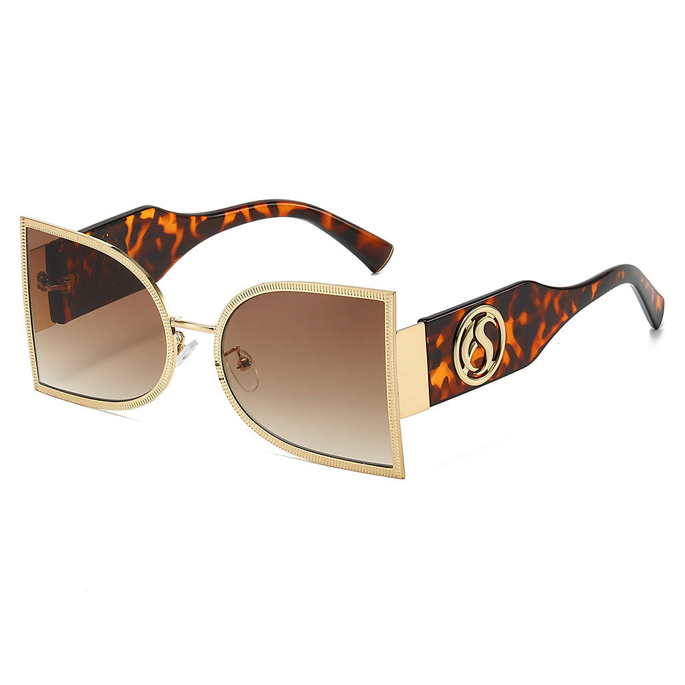 Half-circular metal frame sunglasses