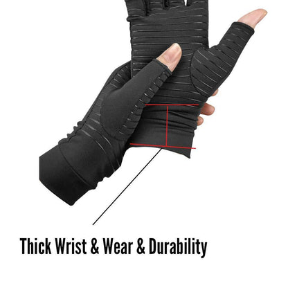 Half Finger Copper Compression Gloves for Wrist Support