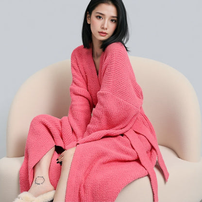 Half-fleece lined bathrobe