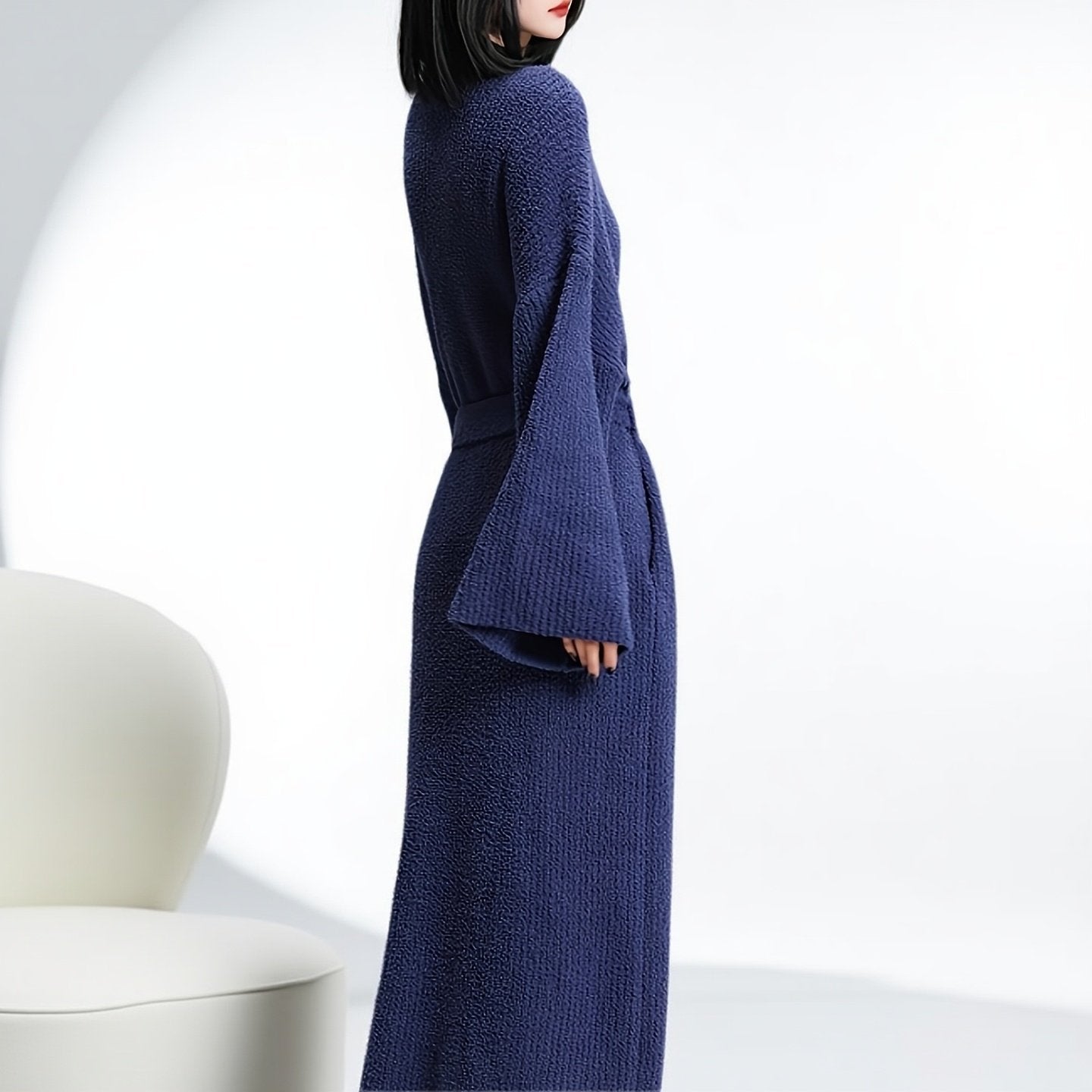 Half-fleece lined bathrobe