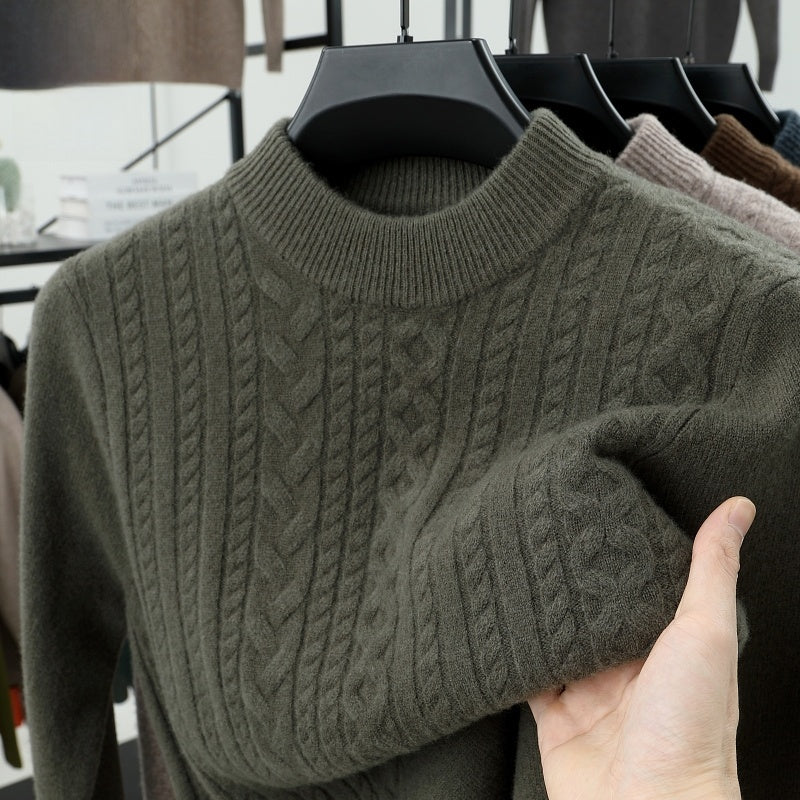 Half-High Collar Base Sweater for Men
