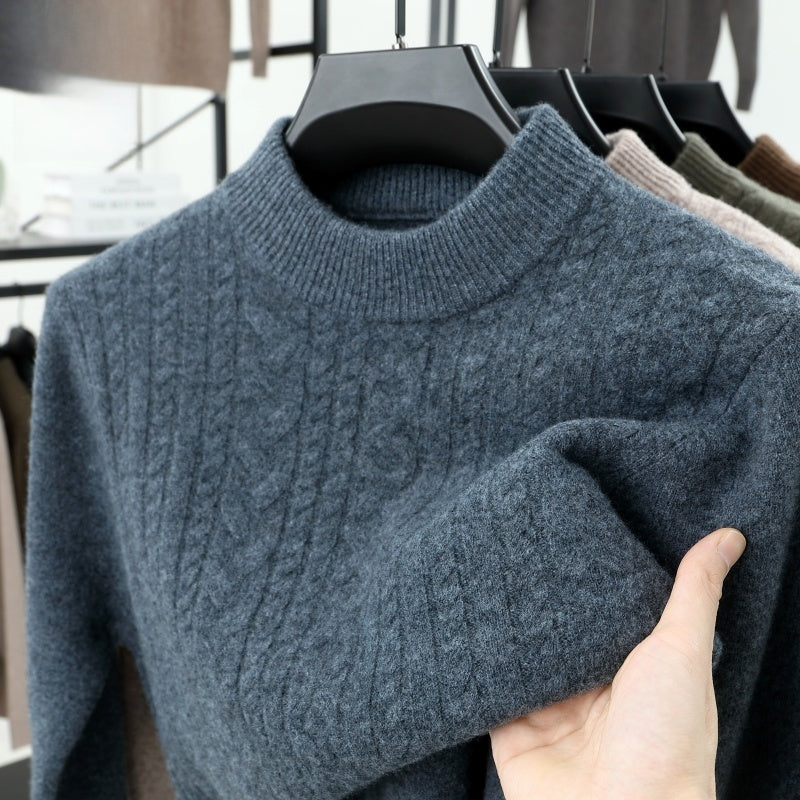 Half-High Collar Base Sweater for Men