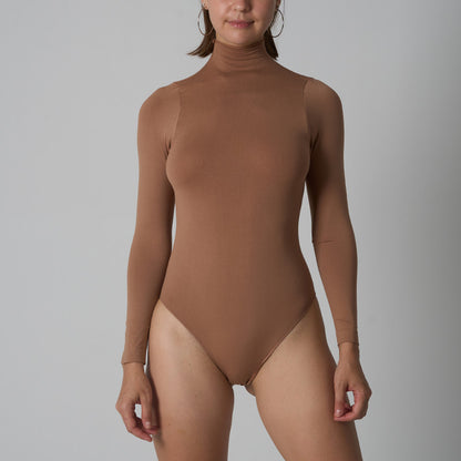 Half-High Collared Long-Sleeved Triangle One-Piece Pants