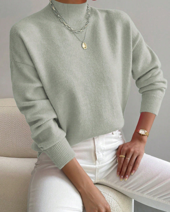 Half-neck pullover sweater