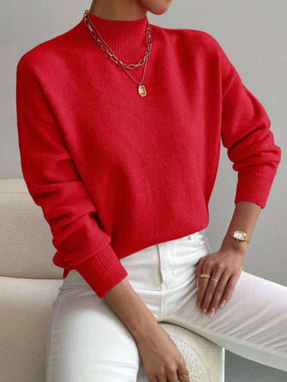 Half-neck pullover sweater