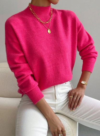 Half-neck pullover sweater