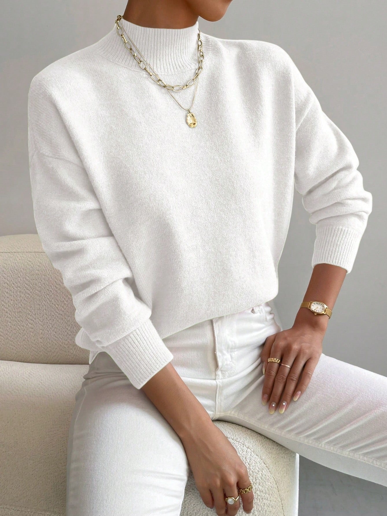 Half-neck pullover sweater
