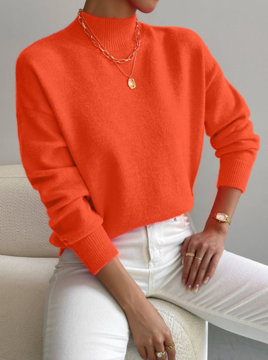 Half-neck pullover sweater