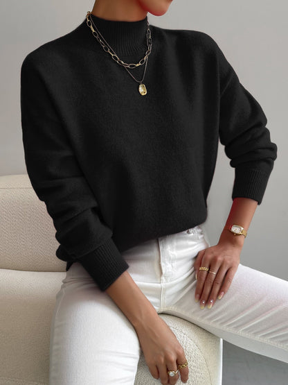 Half-neck pullover sweater