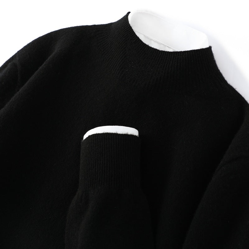 Half-neck wool sweater