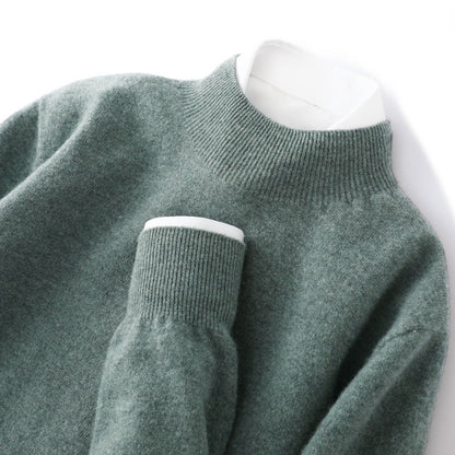 Half-neck wool sweater