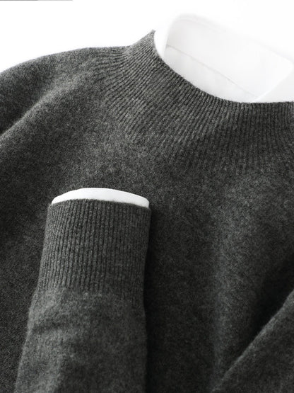 Half-neck wool sweater