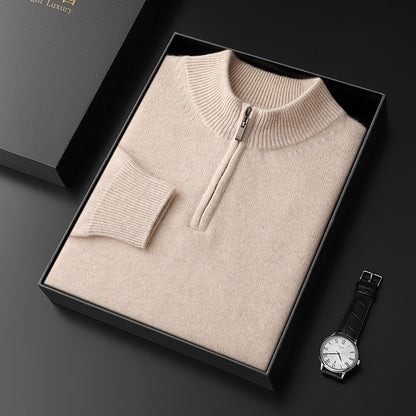 Half-turtleneck casual sweater