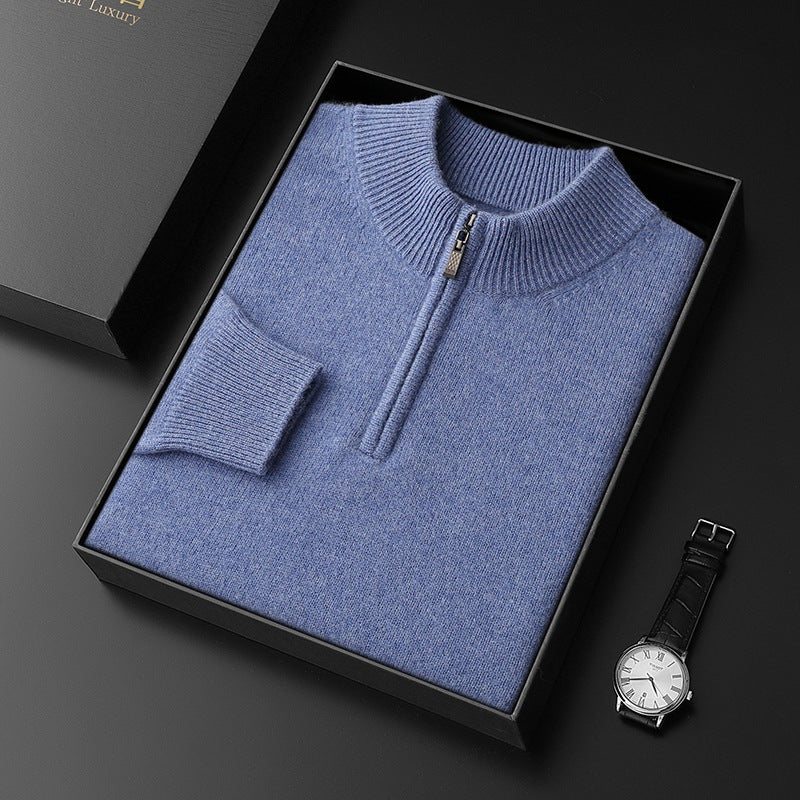 Half-turtleneck casual sweater
