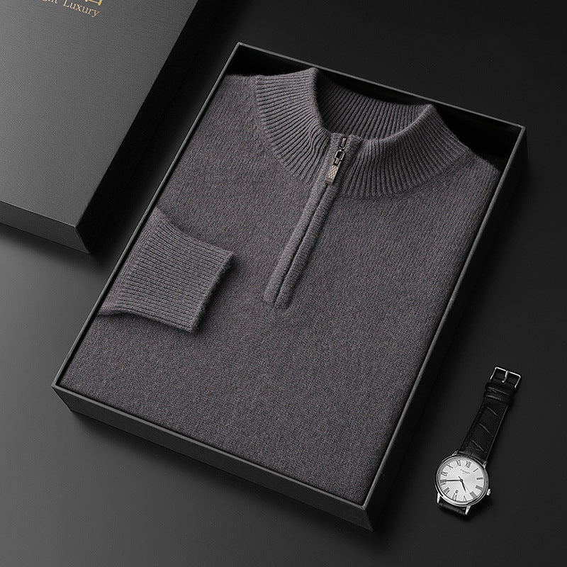 Half-turtleneck casual sweater