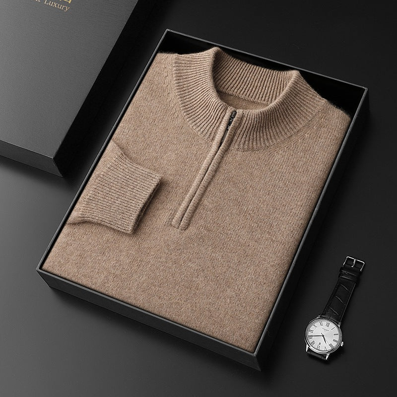 Half-turtleneck casual sweater