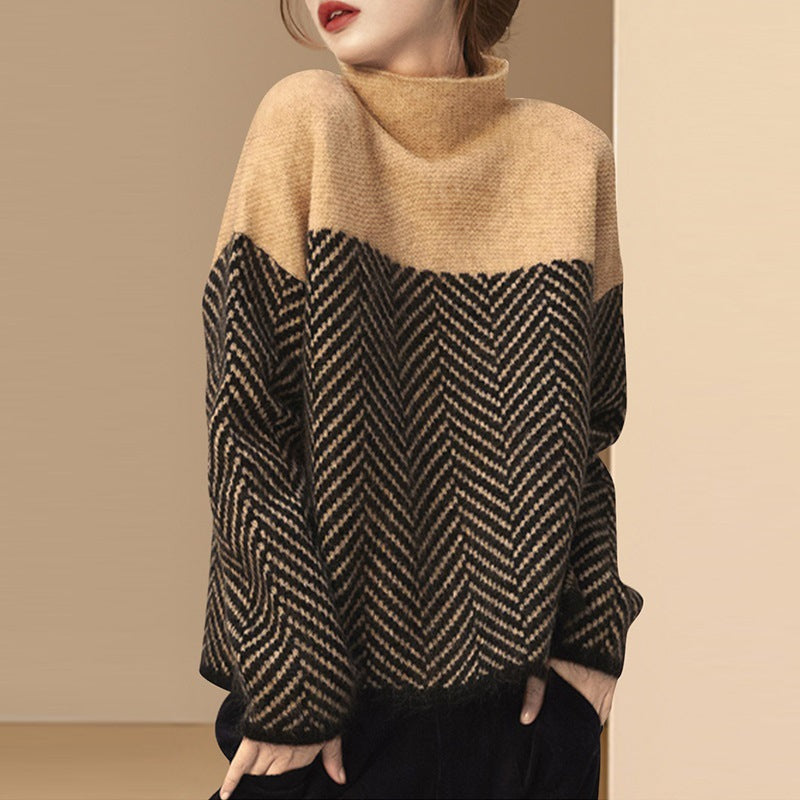 Half Turtleneck Knitwear Loose Pullover Sweater
