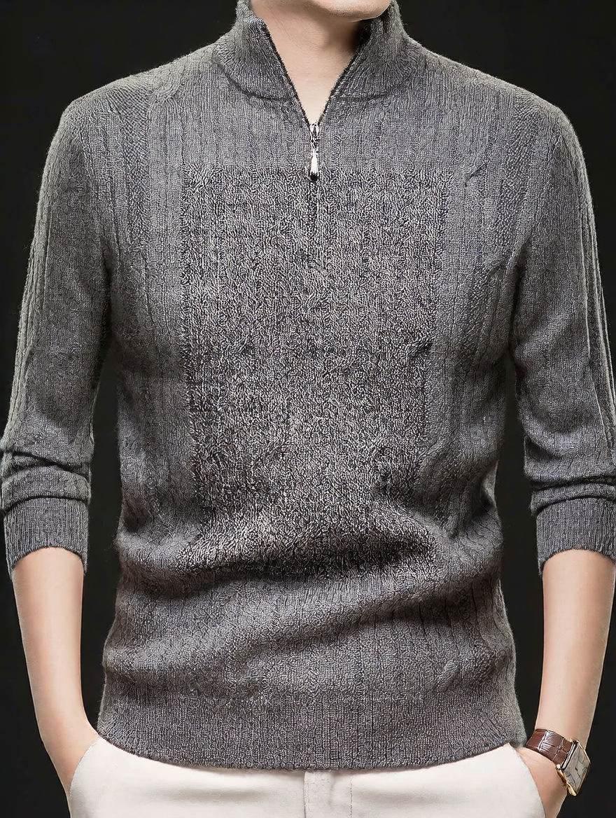 Half-zip knitted sweater