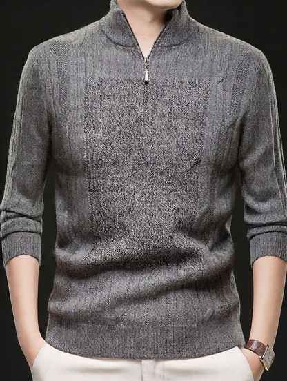 Half-zip knitted sweater