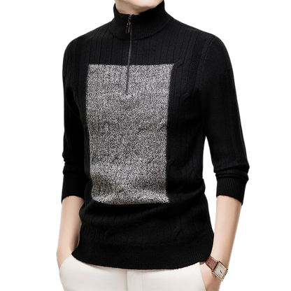 Half-zip knitted sweater