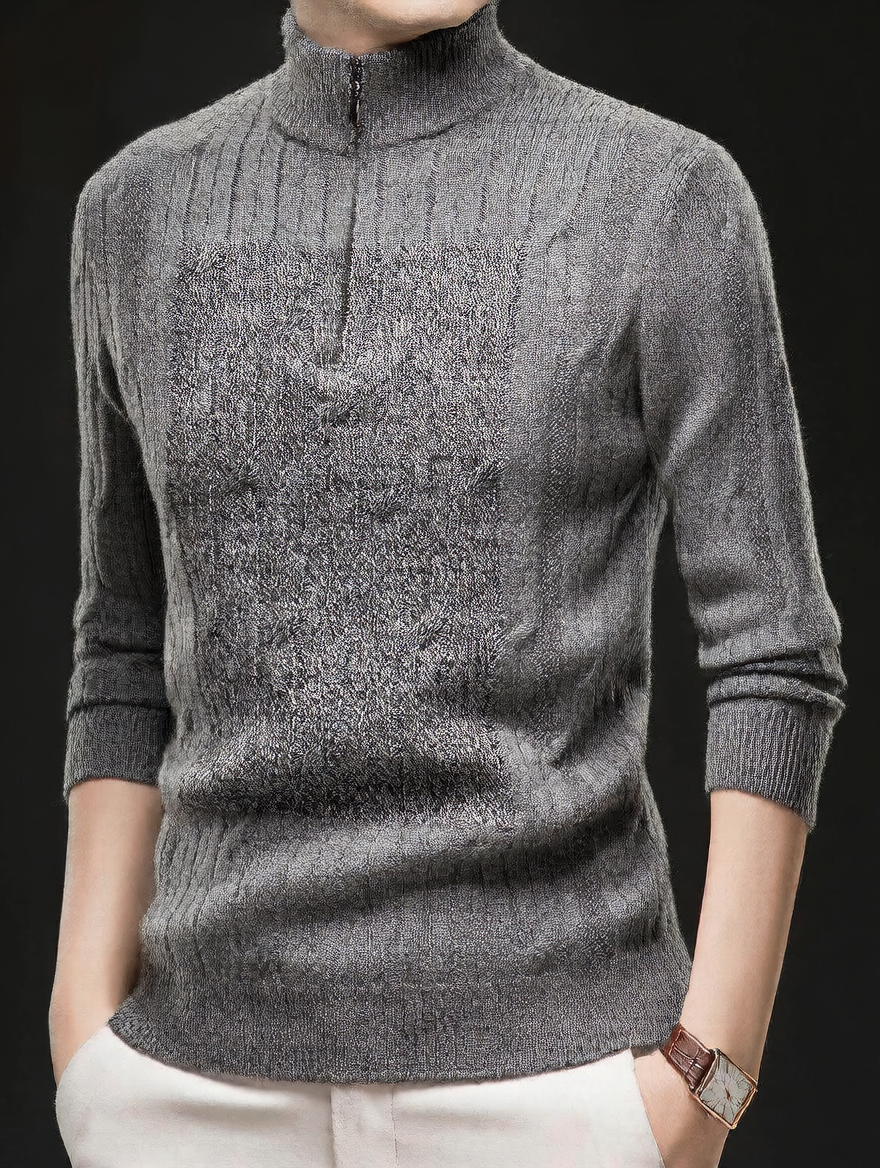 Half-zip knitted sweater