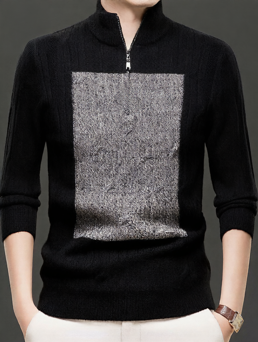Half-zip knitted sweater