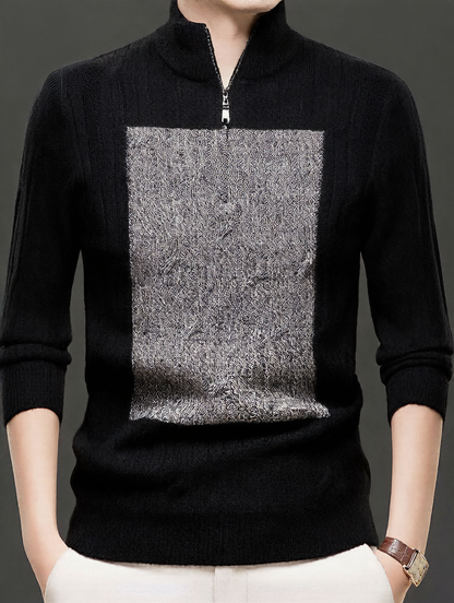 Half-zip knitted sweater