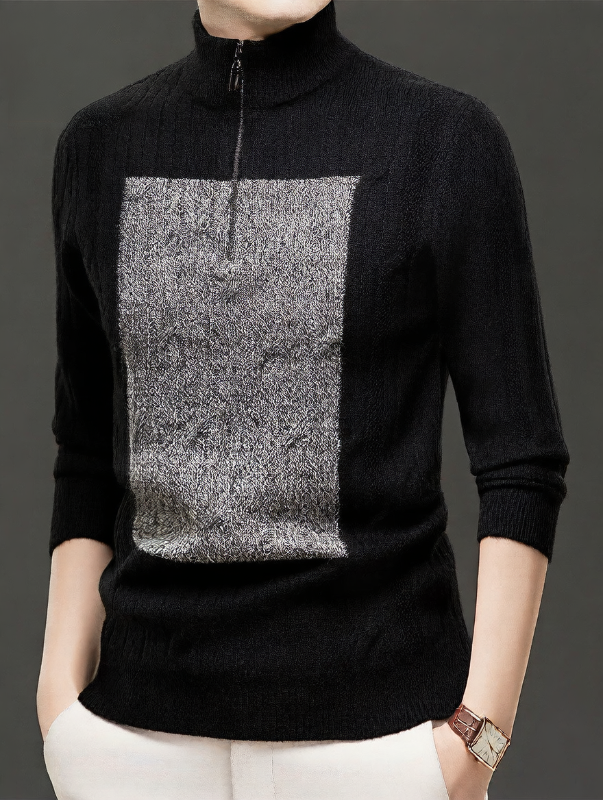 Half-zip knitted sweater