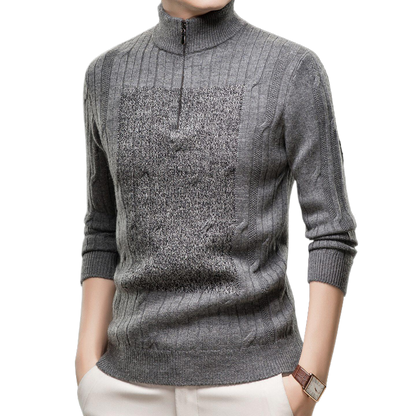 Half-zip knitted sweater
