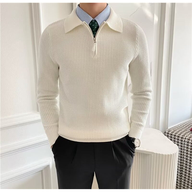 Half-zip knitted sweater