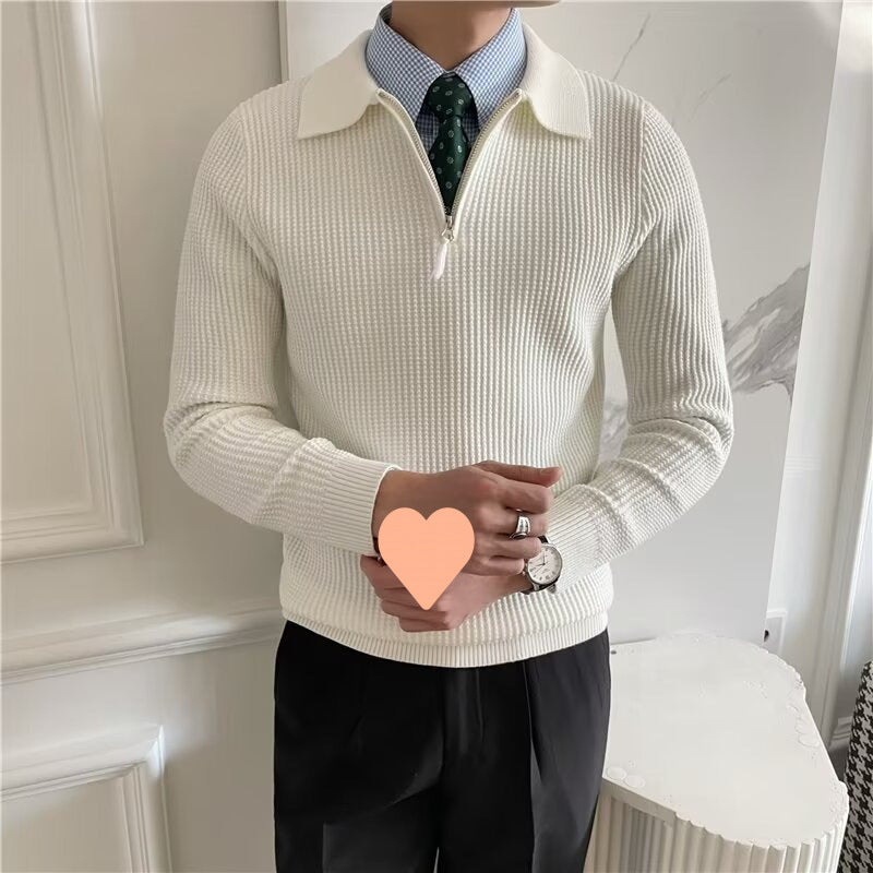 Half-zip knitted sweater