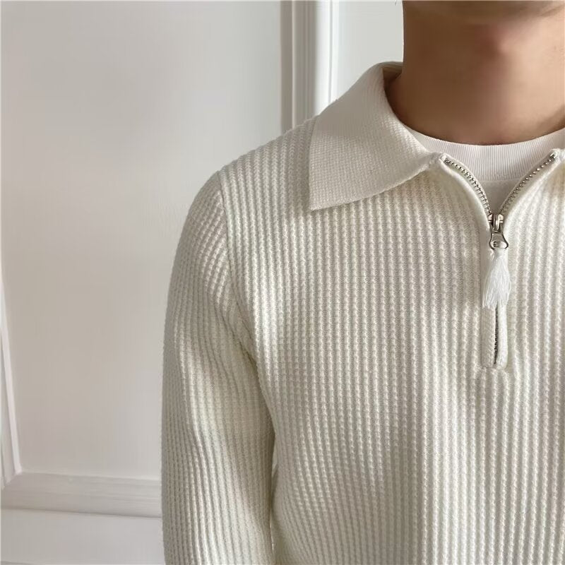 Half-zip knitted sweater