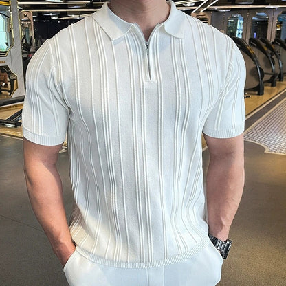 Half-Zip Short Sleeve Knit Shirt