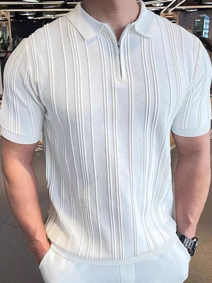 Half-Zip Short Sleeve Knit Shirt