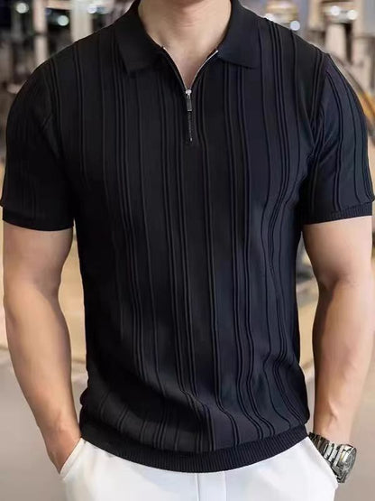 Half-Zip Short Sleeve Knit Shirt