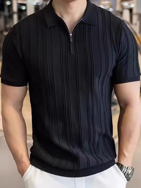 Half-Zip Short Sleeve Knit Shirt