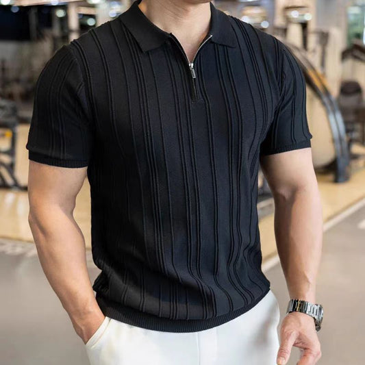Half-Zip Short Sleeve Knit Shirt