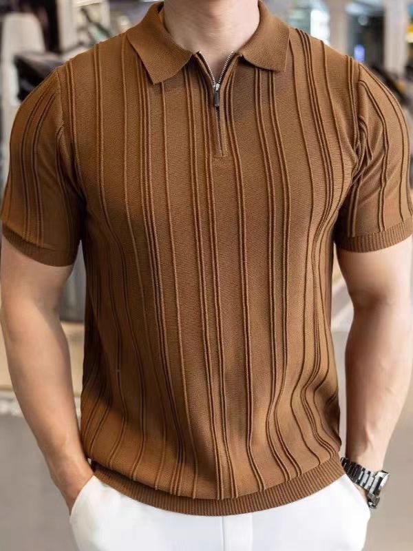 Half-Zip Short Sleeve Knit Shirt