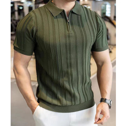Half-Zip Short Sleeve Knit Shirt