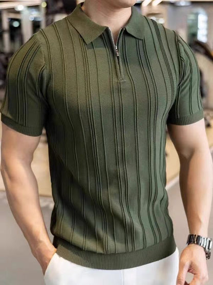 Half-Zip Short Sleeve Knit Shirt