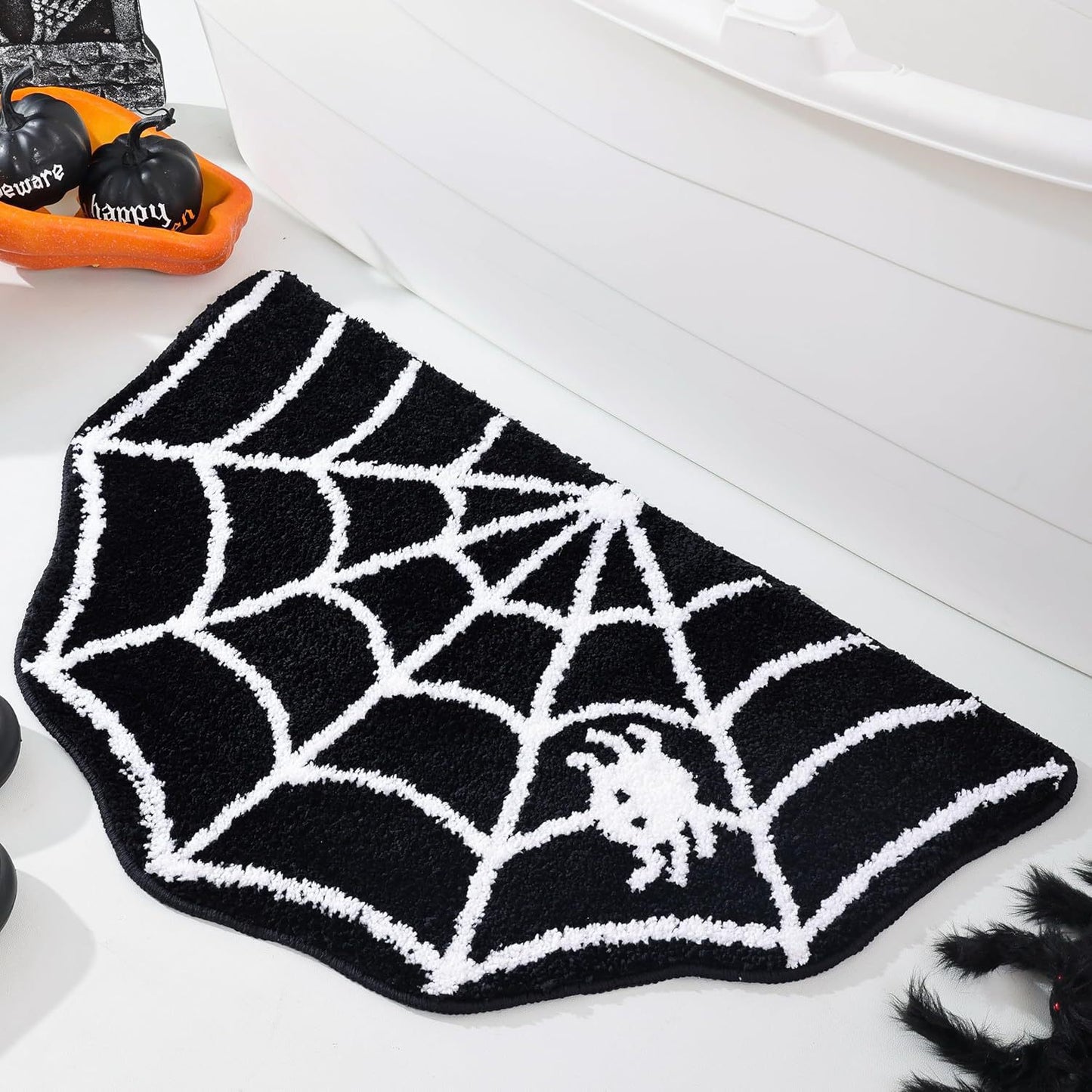 Halloween Bat-Shaped Soft Absorbent Rug