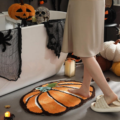 Halloween Bat-Shaped Soft Absorbent Rug